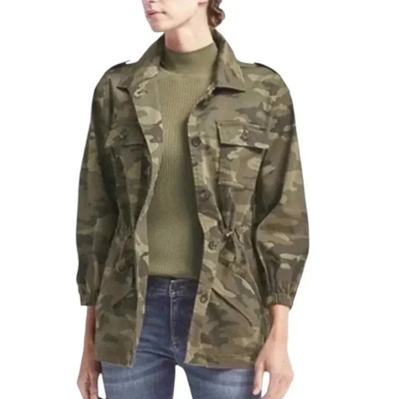 Banana Republic Utility Military Green Camo Jacket Coat Womens Medium - Picture 1 of 12